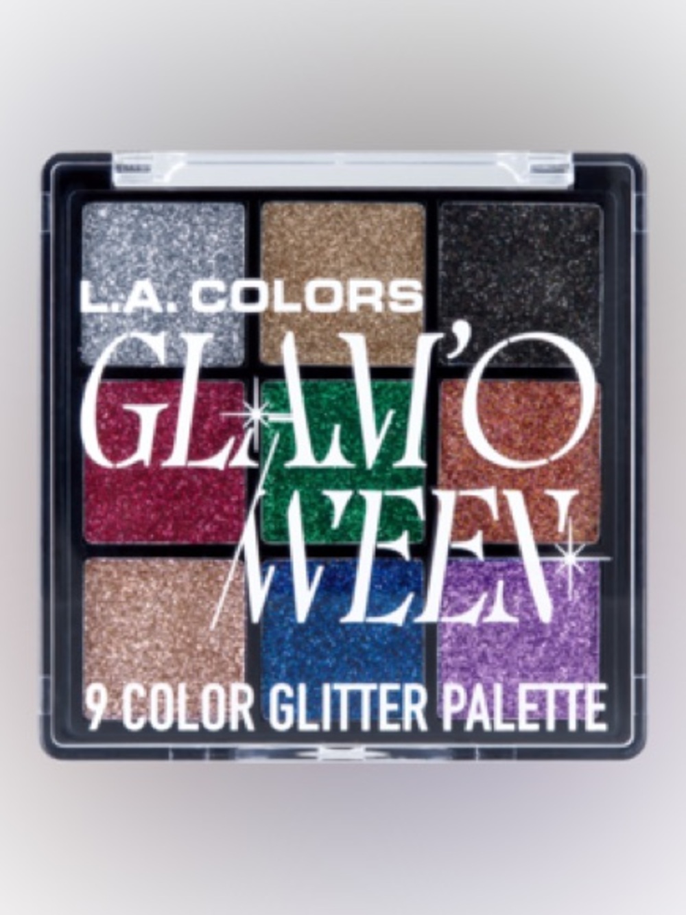 L.A. COLORS Glam'oween 9 Color Glitter Palette, Glitz On